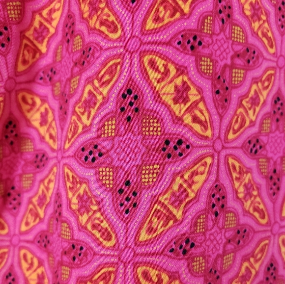 EUC Pink Vibrant Patterned Ankle Pants Women's Size 18W - Picture 2 of 7